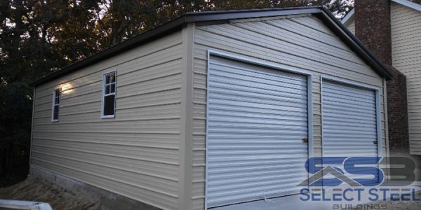 2-car-pebble-beige-steel-garage