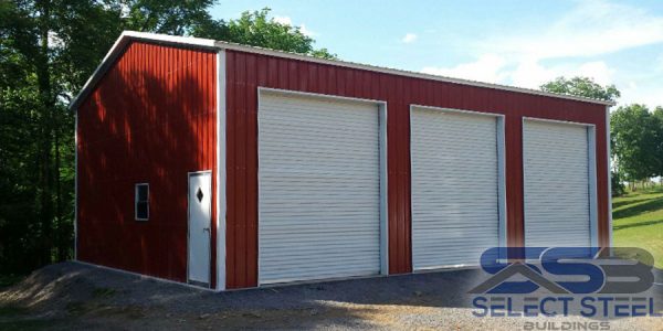 Red-all-vertical-steel-building-three-bay-24x45